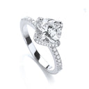 Micro Pave' High setting S/S Ring Cubic Zirconia on Shoulder
