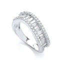 Baguette with Round Cubic Zirconia Ring