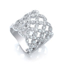Multi-Row Fancy Flower Cubic Zirconia Ring