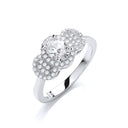 Micro Pave' Trilogy with Centre Cubic Zirconia Ring