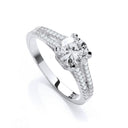Micro Pave' Split Shank Solitaire Cubic Zirconia Ring