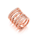 Rose Coated Silver Full Finger Hindged Knuckle Ring