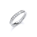 3mm Full ET Rd/Bril. Cubic Zirconia Silver Ring