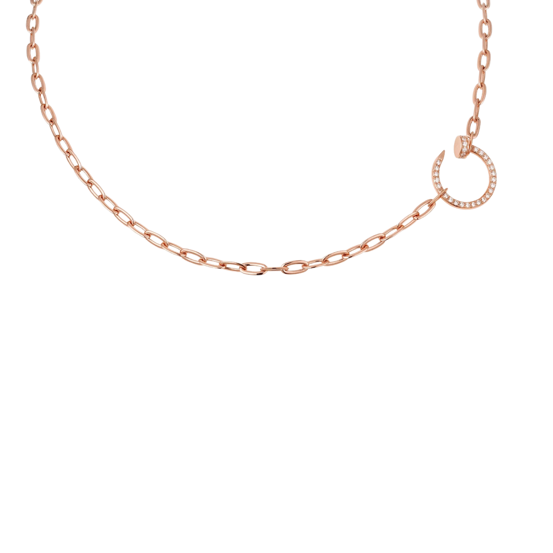 Juste Un Clou Necklace Paved Diamond 18ct Rose Gold