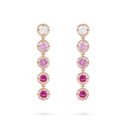 Palmyre 1-Row Earrings in 18K Rose Gold with Diamonds and Sapphires