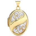 White/Yellow Oval Shaped Locket