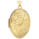 Yellow Gold Oval Locket with design