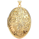 Yellow Gold Oval Locket with design