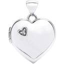 White Gold Heart Shape Locket with Diamond