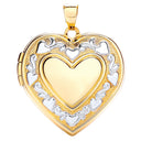 White/Yellow Heart Shape Locket with edge design