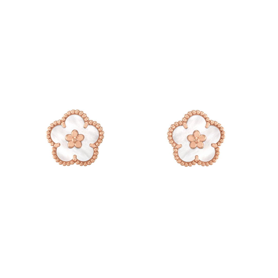 Belle Vante Earrings Plum Blossom Mother-Of-Pearl 18K Rose Gold
