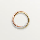 Belle Vante Trinity Ring Classic Model Semi-Paved 18k Gold Diamonds