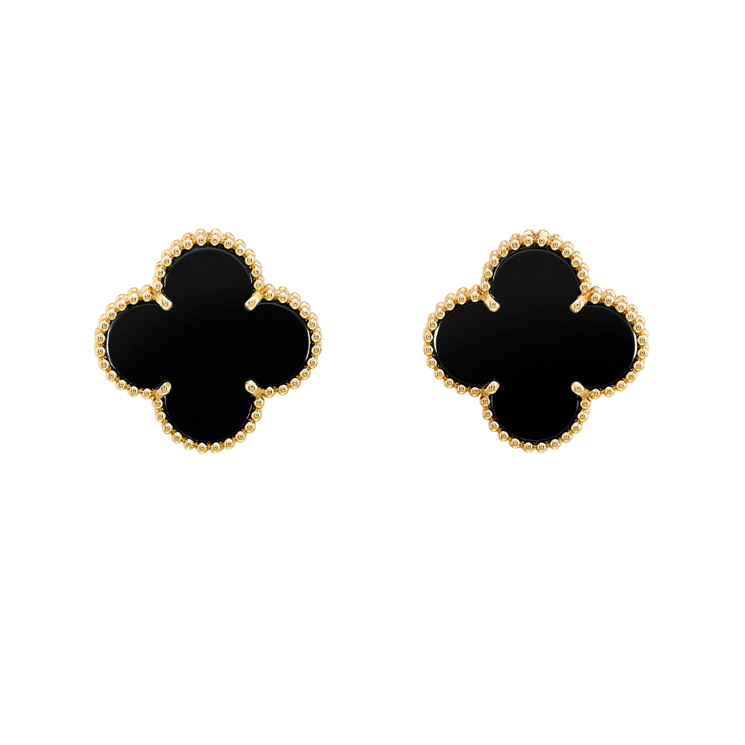 Belle Vante Earrings Onyx 18K Yellow Gold