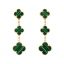 Belle Vante Earrings 3 Motifs Malachite 18K Yellow Gold