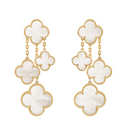 Belle Vante Earrings 4 Motifs Mother-Of-Pearl 18K Yellow Gold