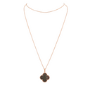 Belle Vante Long Necklace 1 Motif Black Mother-Of-Pearl 18K Rose Gold