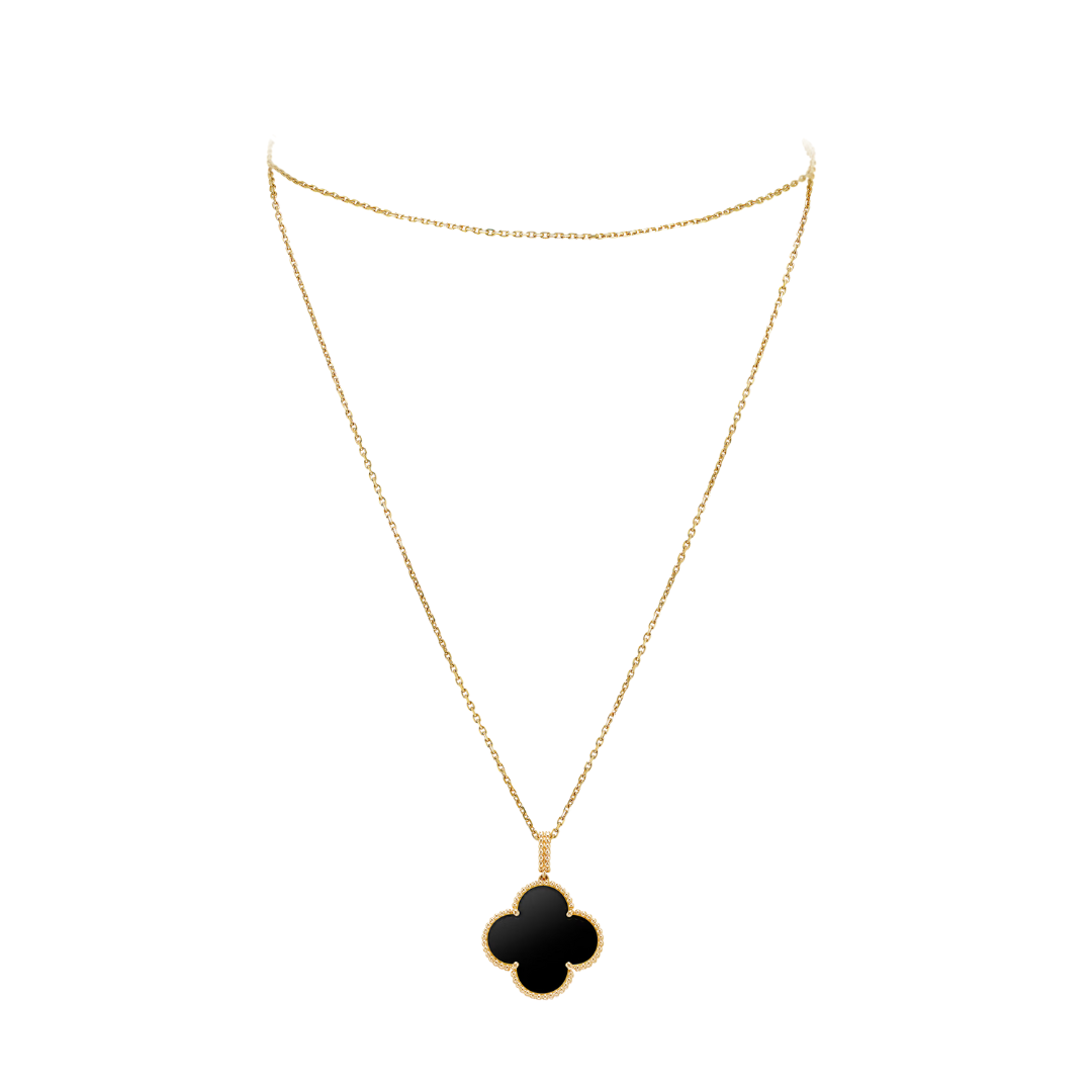 Belle Vante Long Necklace 1 Motif Onyx 18K Yellow Gold