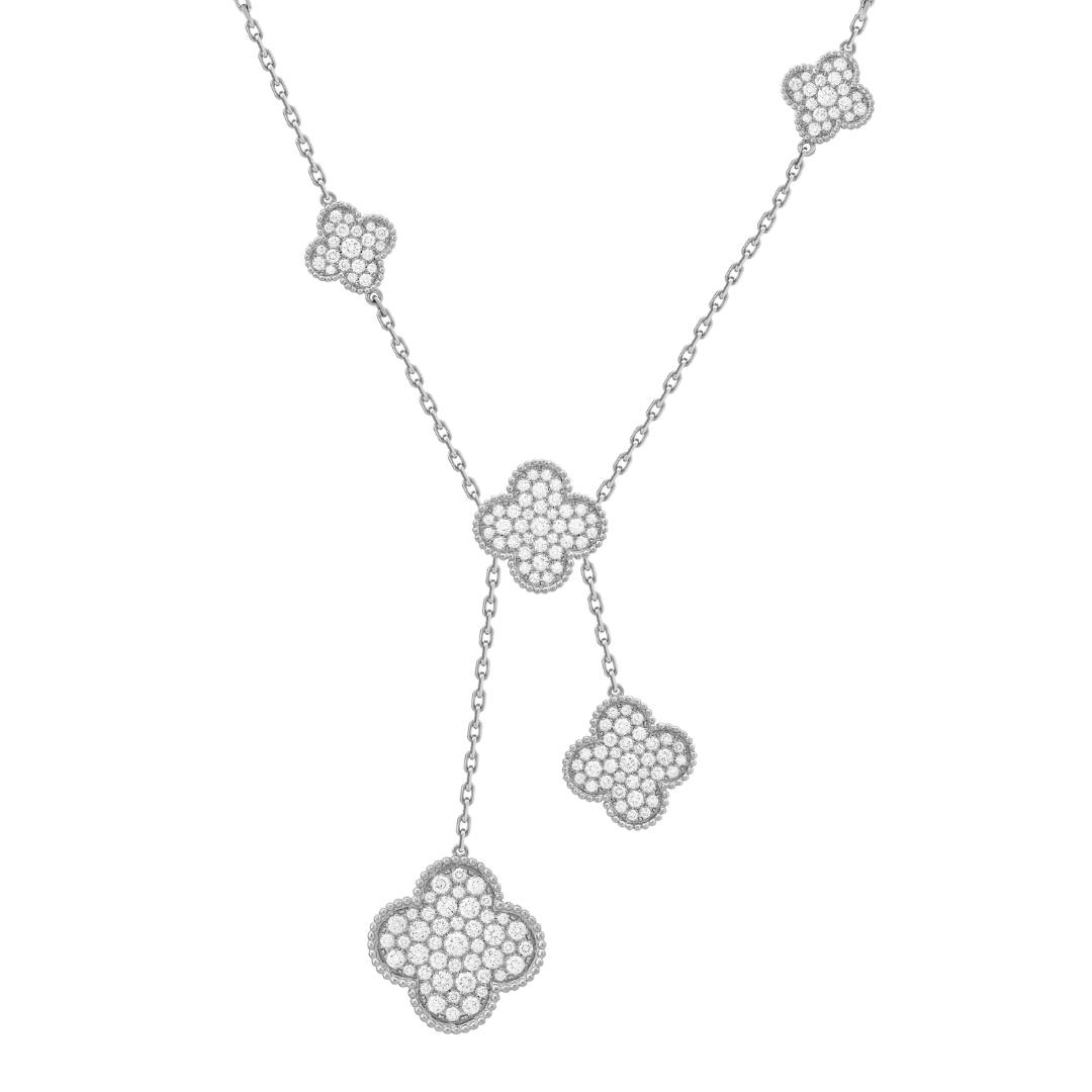 Belle Vante Necklace 6 Motifs Full Diamonds 18K White Gold