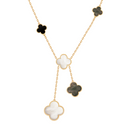 Belle Vante Necklace 6 Motifs Mother-Of-Pearl and Onyx 18K Yellow Gold