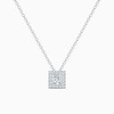 Aura Princess-Cut Diamond Pendant in White Gold