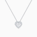 Aura Heart-Shaped Diamond Pendant in 18K White Gold