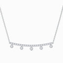 Dewdrop Line Necklace in White Gold