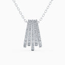 DB Classic Five Line Diamond Pendant in White Gold