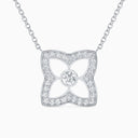 Lotus Diamond Pendant in White Gold