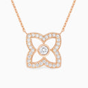 Lotus Rose Gold Diamond Pendant