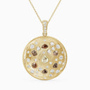 Talisman Locket Pendant in Yellow Gold with Rough and Polished Diamonds