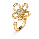 Flowerlace Between the Finger Ring in 18K Yellow Gold with Diamond