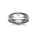 Platinum Natural Diamond 3pts Rubover set Wedding Ring