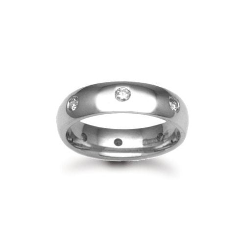 Platinum 5mm Natural Diamond 40pts Rubover set Wedding Ring