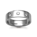 Platinum Natural Diamond 6pts Rubover set Wedding Ring