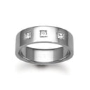 Platinum Natural Diamond 12pts Rubover set Wedding Ring