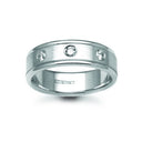 Platinum Natural Diamond 6pts Rubover set Wedding Ring
