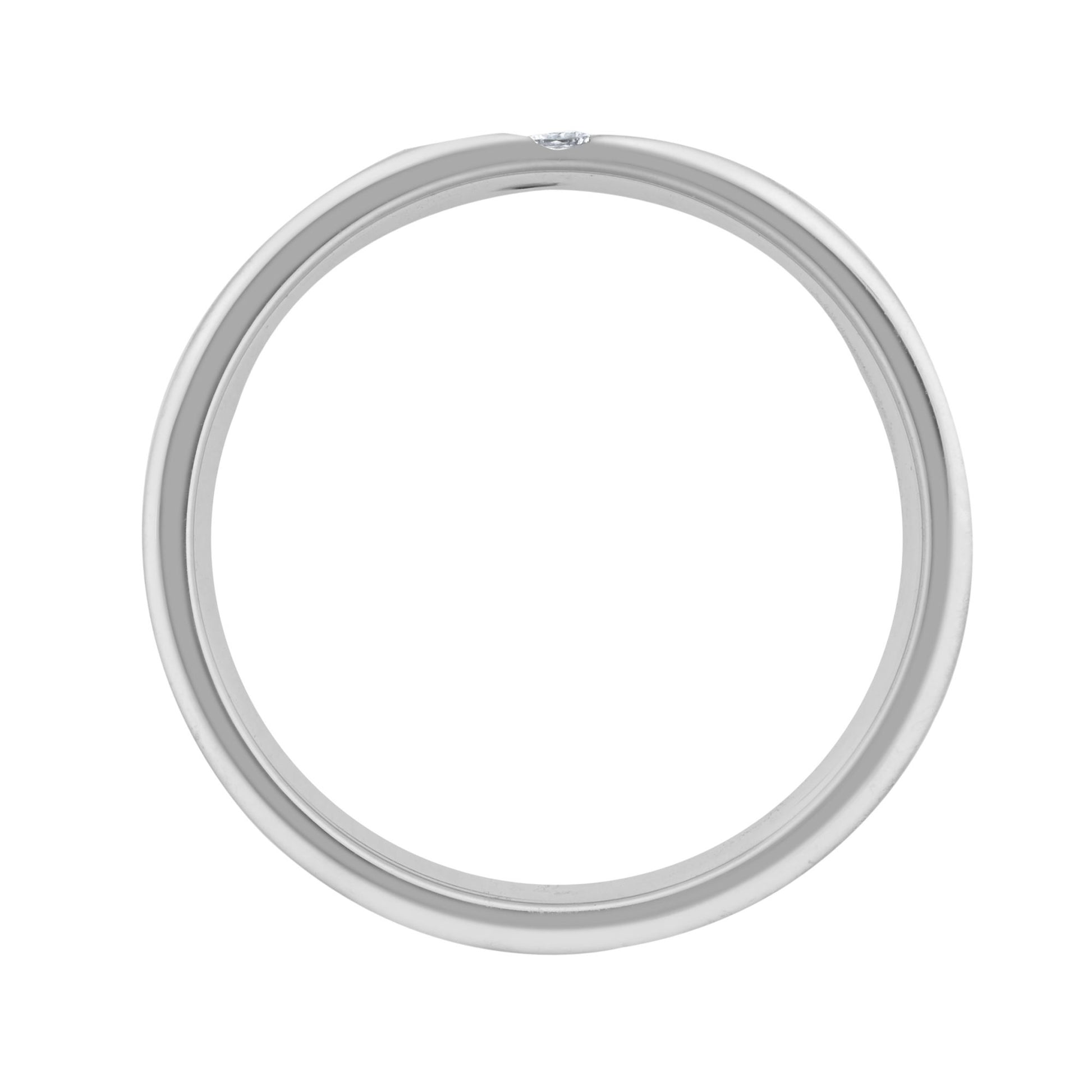 Platinum 5mm Natural Diamond 21pts Rubover set Wedding Ring