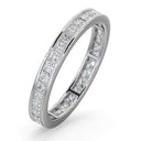 Platinum Channel Set Princess Cut Full Eternity Ring Natural Diamond VS