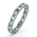 Platinum Channel Set Princess Cut Full Eternity Ring Natural Diamond Em 0.65ct VS