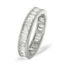 Platinum Channel Set Full Eternity Ring Baguette Natural Diamond VS