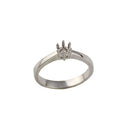 Platinum 4mm Round Solitaire 6 Claw Ring Mount