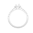 950 Platinum Gold Natural Diamond Micro-set Halo and Shoulders Wed-fit Ring Mount + 0.25ct Diamond
