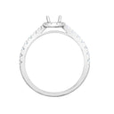 950 Platinum Gold Natural Diamond Micro-set Cushion-shaped Halo and Shoulders Wed-fit Ring Mount + 0.25ct Diamond