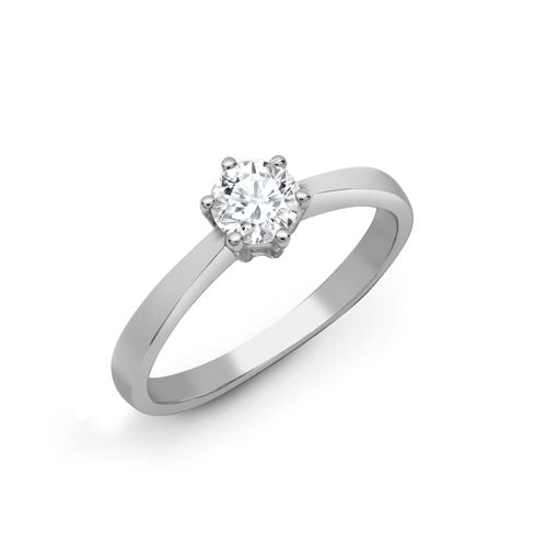Lab 18ct White Gold 70pts Solitaire Diamond Ring