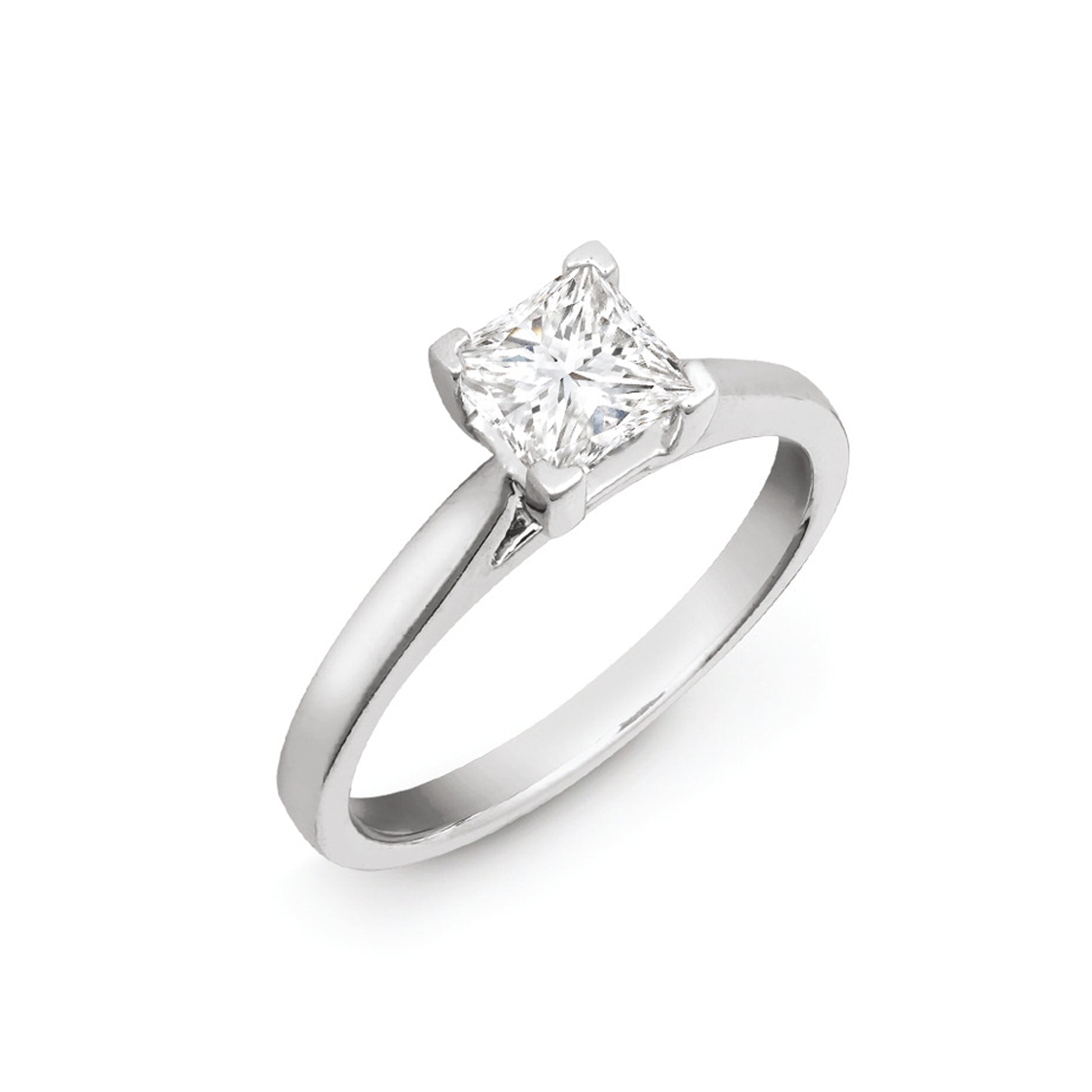 Platinum 1ct Solitaire Natural Diamond Wed-fit Ring