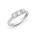 950 Platinum Natural Diamond Claw Set Trilogy Ring