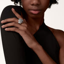 Panthère de Belle Vante Paved Ring With Diamonds Emeralds Onyx