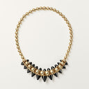 Belle Vante Clash Flexible Extra-Large Necklace in Yellow Gold Onyx