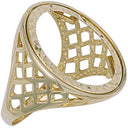 Yellow Gold (Full) Basket Sides Sovereign Ring