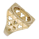 Yellow Gold (Half) Square Top Sovereign Ring